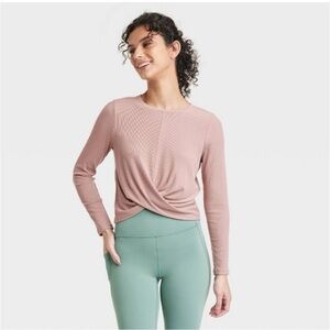 Women's Mauve Long Sleeve Twist Top